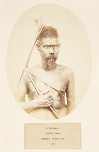 Korewah, Aboriginal, Chota Nagpoor, uit Het Volk van India, door J. Forbes Watson, gepubliceerd 1868